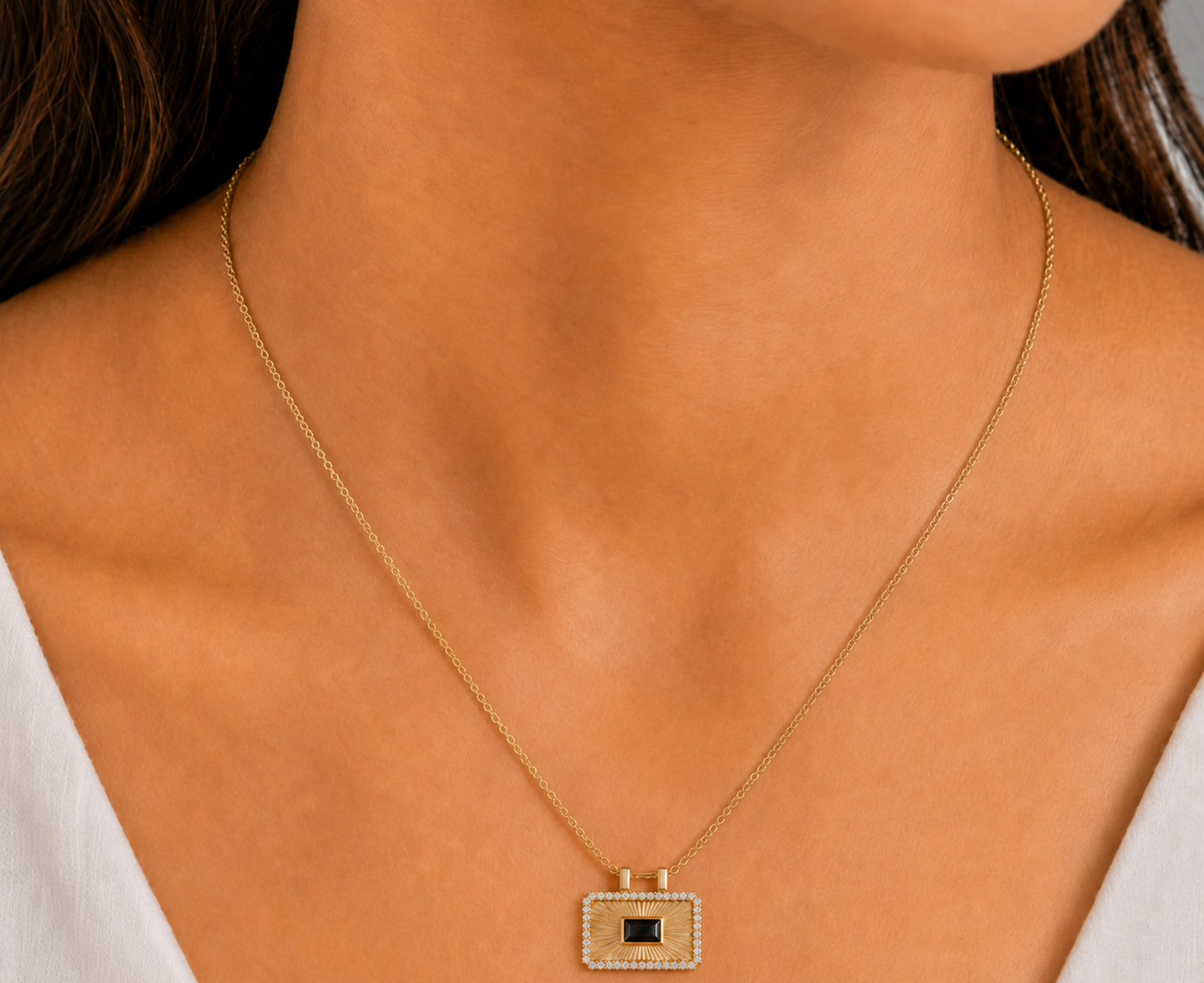East-West Rectangle Necklace Small