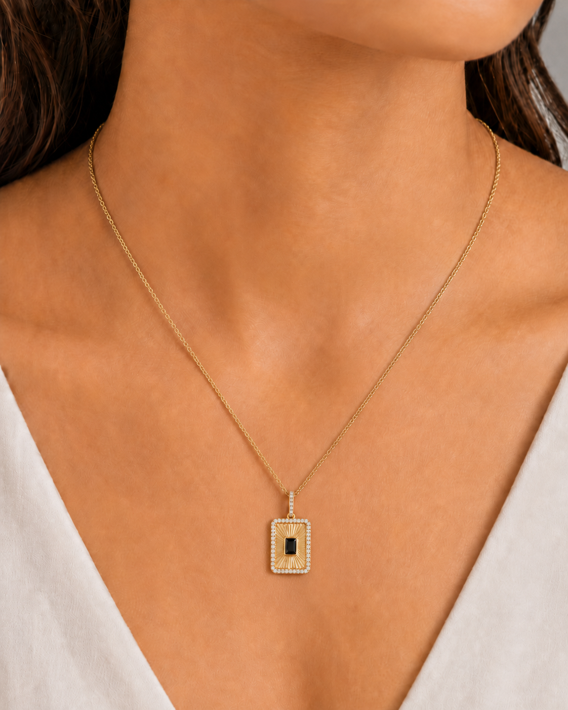 Rectangle Medallion Necklace